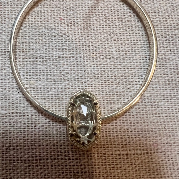 Kendra Scott- Elora Elegant Gold Hoop Earrings with Crystal Accent - Picture 3 of 6